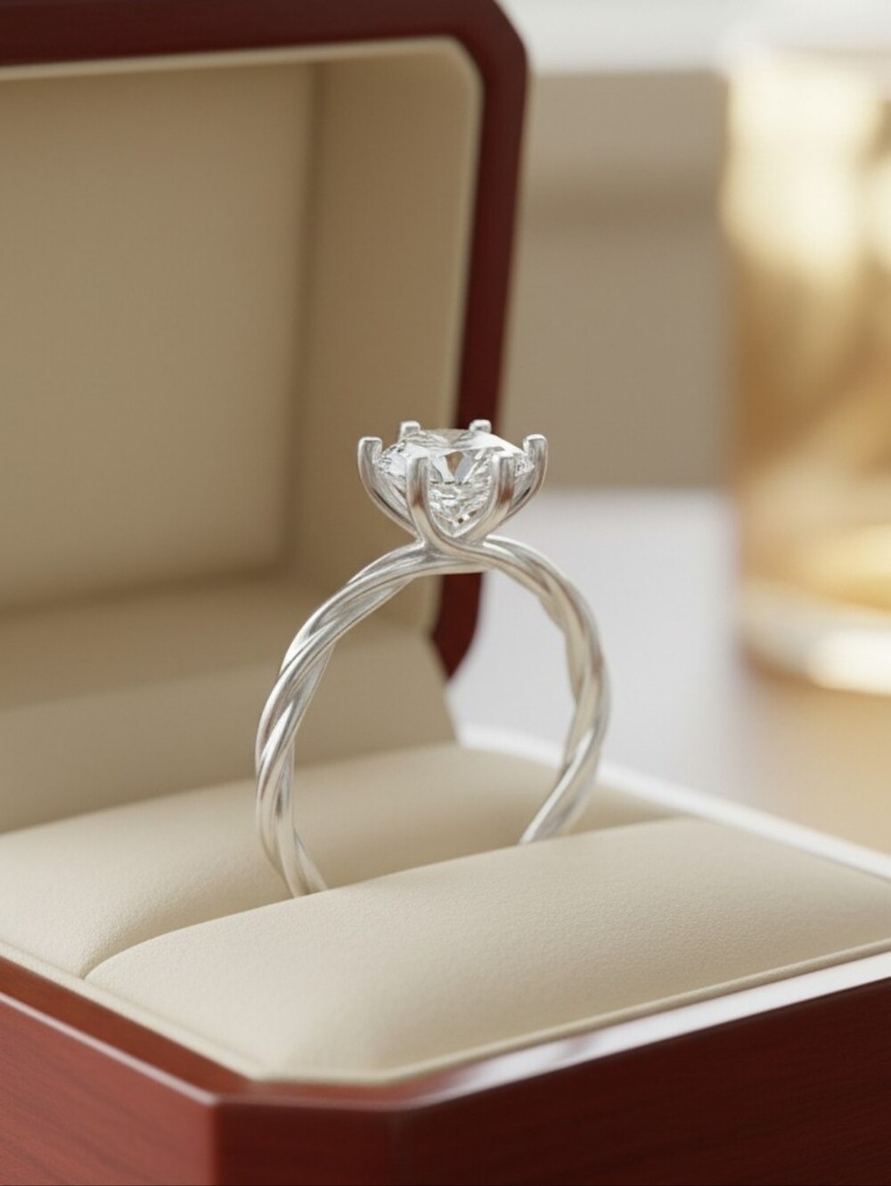 Stunning 1 CT Twisted Vine Engagement Ring